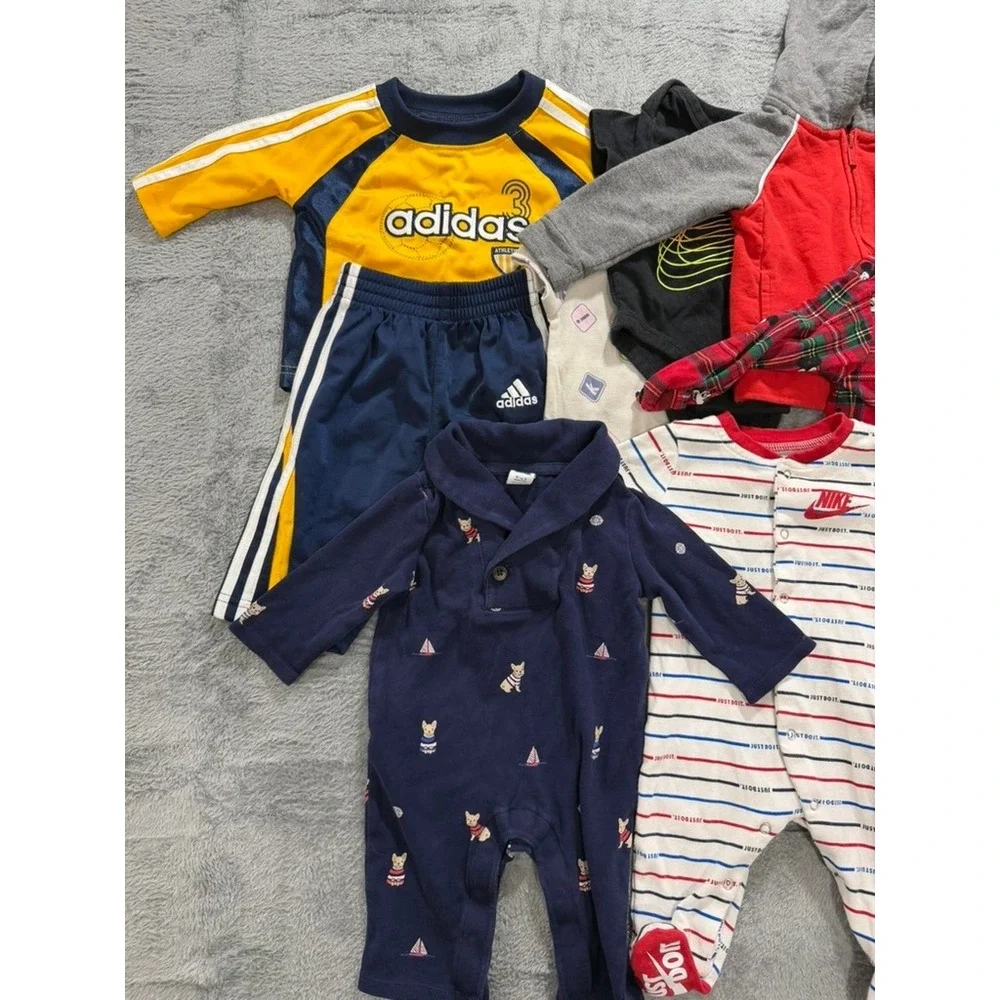 Nike Adidas Puma Janie and Jack Baby Boy Clothes Bundle 0-9M 7pc Lot - Picture 2 of 10